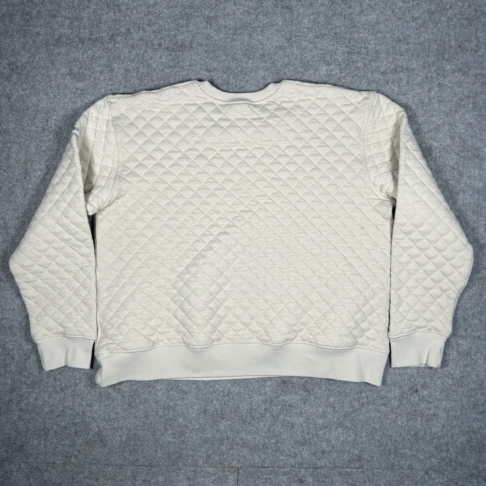 Columbia Sweatshirt Womens XL Cream Quilted Crewneck Pullover‎ Outdoor Casual - Picture 12 of 15